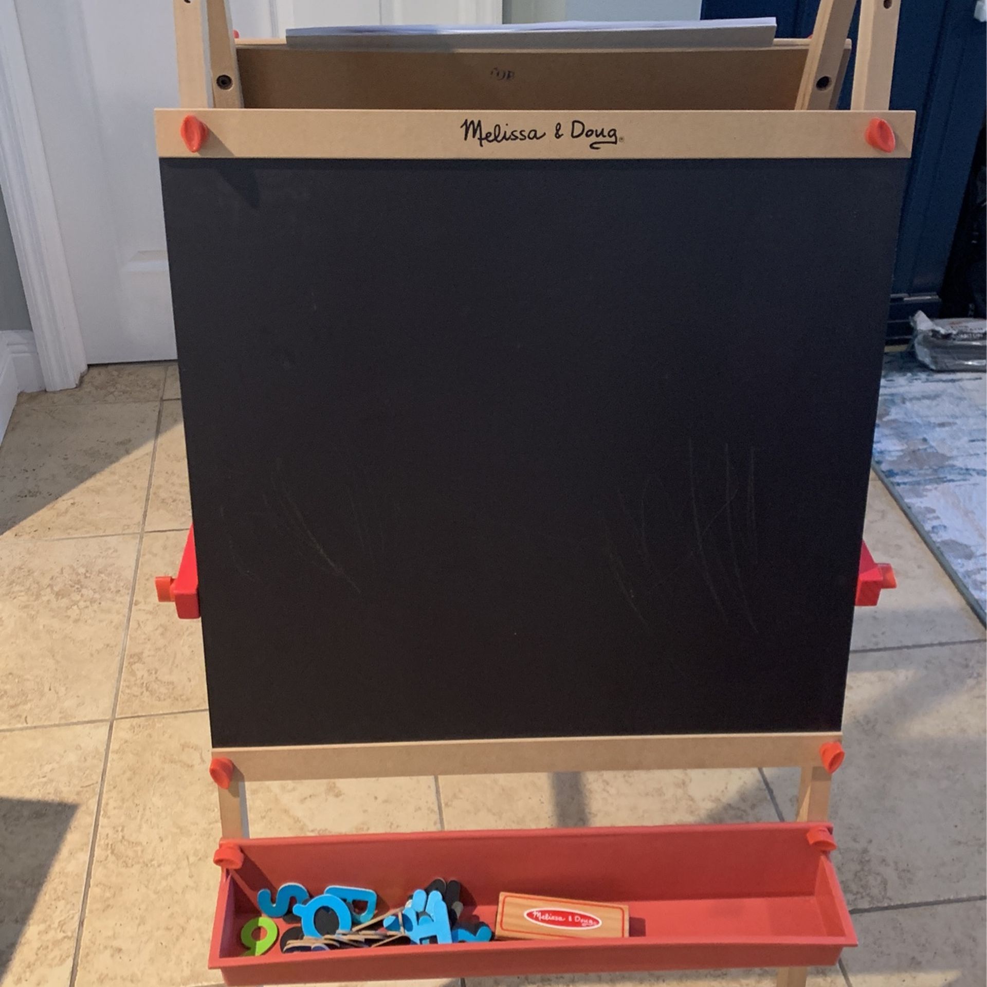 Melissa and Doug Easel Gently Used With Magnetic Letters and Numbers