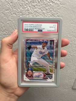 2023 Topps Chrome Clayton Kershaw Blue Wave Refractor PSA 10