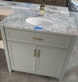 30in Bathroom Vanity with Top and Faucet