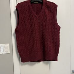 Men’s Brooks Brothers Classic Cable Knit Vest SZ L