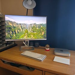 Apple M1 mac mini, monitor, keyboard, trackpad