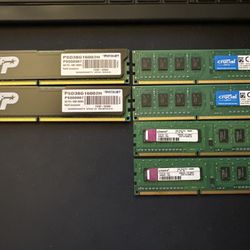 6x DDR3 / DDR3L Desktop RAM Lot – 26GB Total (Patriot, Crucial, Kingston) – Tested Working