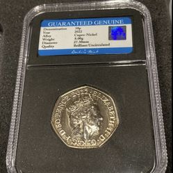 2022 British Fifty Pence (50p)Coin in protective case Danbury mint. Uncirculated