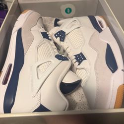 Nike Sb Air Jordan 4 White Navy Sz 12 Brand New DS