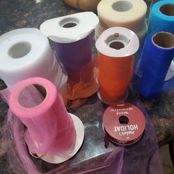 7 rolls of Tulle (used)