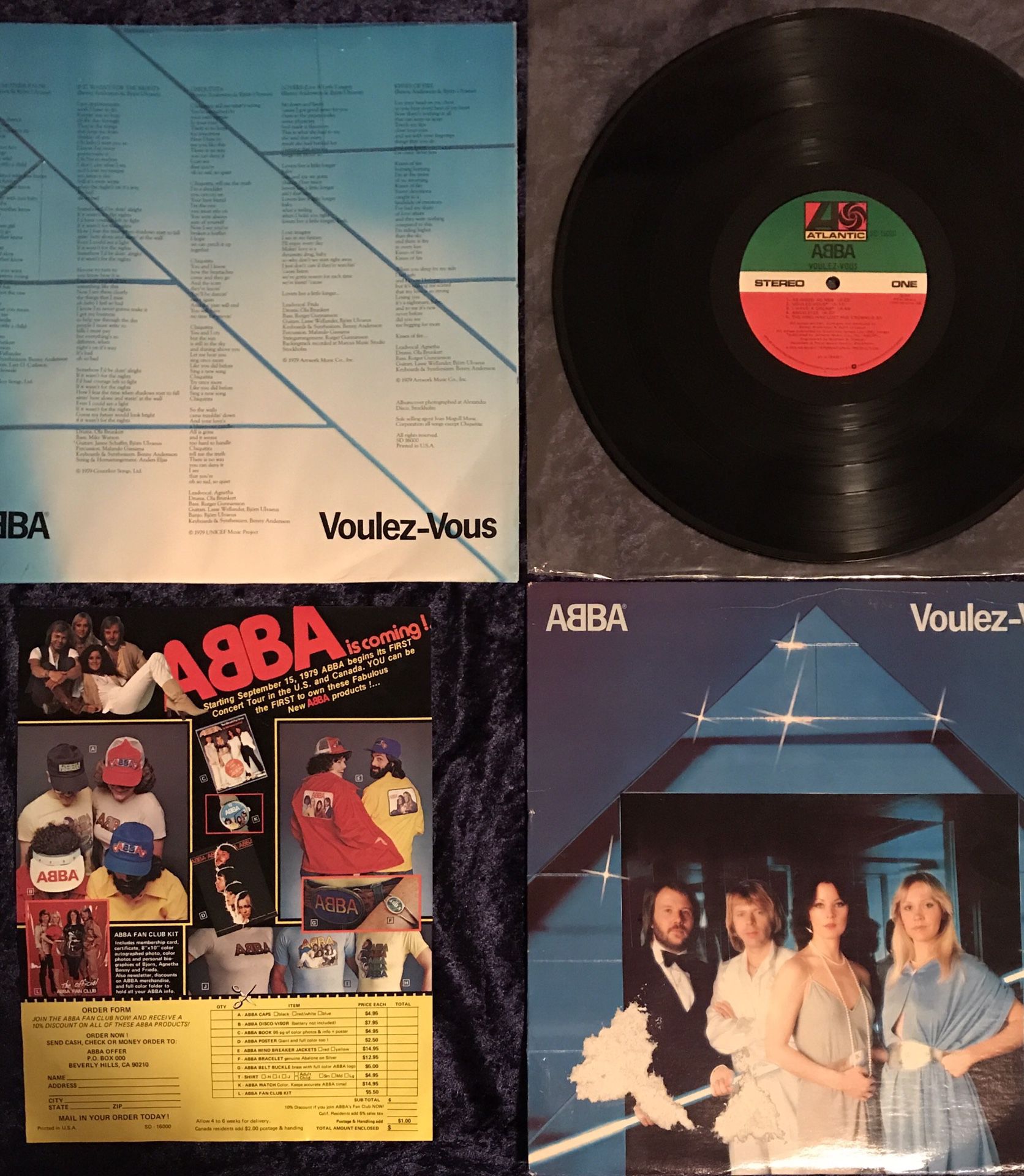 ABBA - Voulez-Vous -LP 79 ATLANTIC -VG- ORIG HEAVY INNER +70's MERCH ORDER FORM