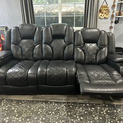 Leather Power  Recliner Sofa 