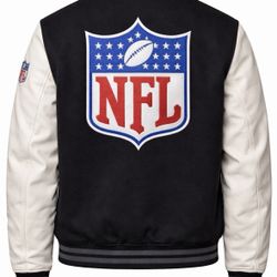 NFL BLACK AND WHITE VARSITY JACKET!
