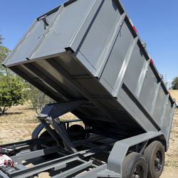 New 8x4x12 Scissor Lift Hydraulic Dump Trailer with Ramps & Spare 🛞