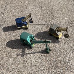 Vintage antique toys lot metal steam shovels trucks pre Tonka era 1950s
