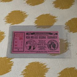 Coach Bobby Knight NCAA Tournament Debut 1973 Indiana Hoosiers Ticket Stub