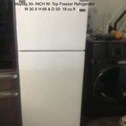Maytag Top-Freezer Refrigerator (W 30 Inch) Semi New