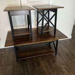 3 piece coffee table + end tables