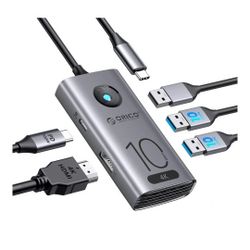 10Gbps USB C Hub,ORICO 5-in-1 USB-C Laptop Docking Station
