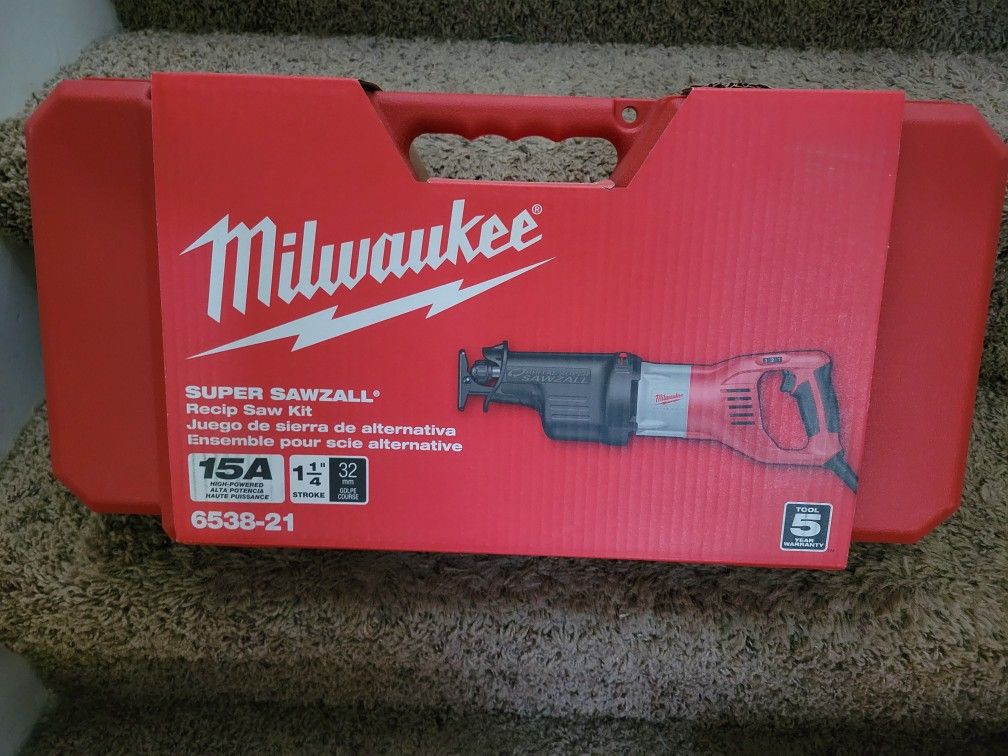 6538-21 Milwaukee Sawzall Recip Saw Kit New