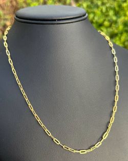 New Jewelry 14k yellow gold PaperClip chain necklace 20” 3.20 mm width