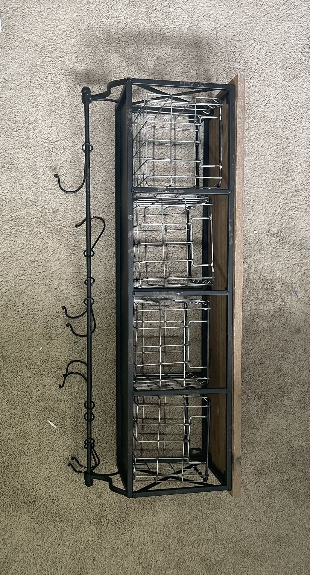 Storage Shelf With Hainging Hooks