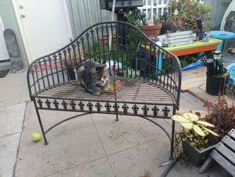 Iron garden bench