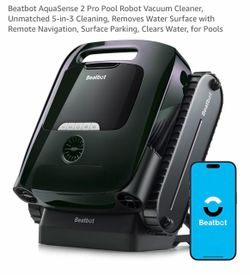 Beatbot AquaSense 2 Pro Pool Robot Vacuum Cleaner, Unmatched 5-in-3 Cleaning, Removes Water Surface with Remote Navigation,