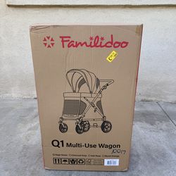 FAMILIDOO Q1 WAGON STROLLER | SAGE GREEN