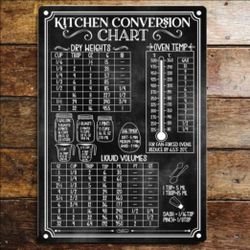 Brand New! 8"x 10" Kitchen Conversion Chart Metal Vintage Wall Sign | PU in Winter Springs