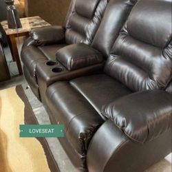 Vacherie Chocolate Reclining Loveseat Same Day Delivery