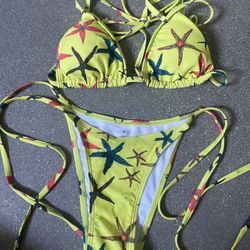 Yellow Stars Bikini Size Small 