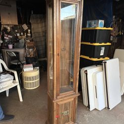 Tall Solid Wood Glass Curio Cabinet – Display Case / Collectibles