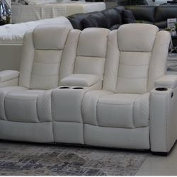 PARTY TIME 2 PCS SOFA AND LOVESEAT BLACK or White LED Power Reclining Living Room Set Same Day Delivery🧟‍♂️ 🎃🎃