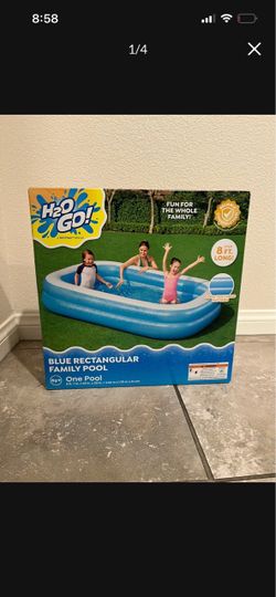 H2O Go Blue Rectangular Inflatable Family Pool