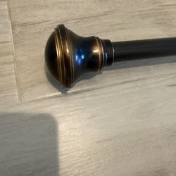 Extendable Brown Curtain Rod-2 Wall Mounts Included 