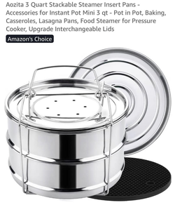 Aozita Stackable Steamer Insert Pans (3 qt) — New/Sealed