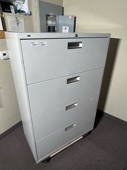 Heavy-Duty 4-Drawer Lateral Filing Cabinet – Locking Metal Office Storage $80