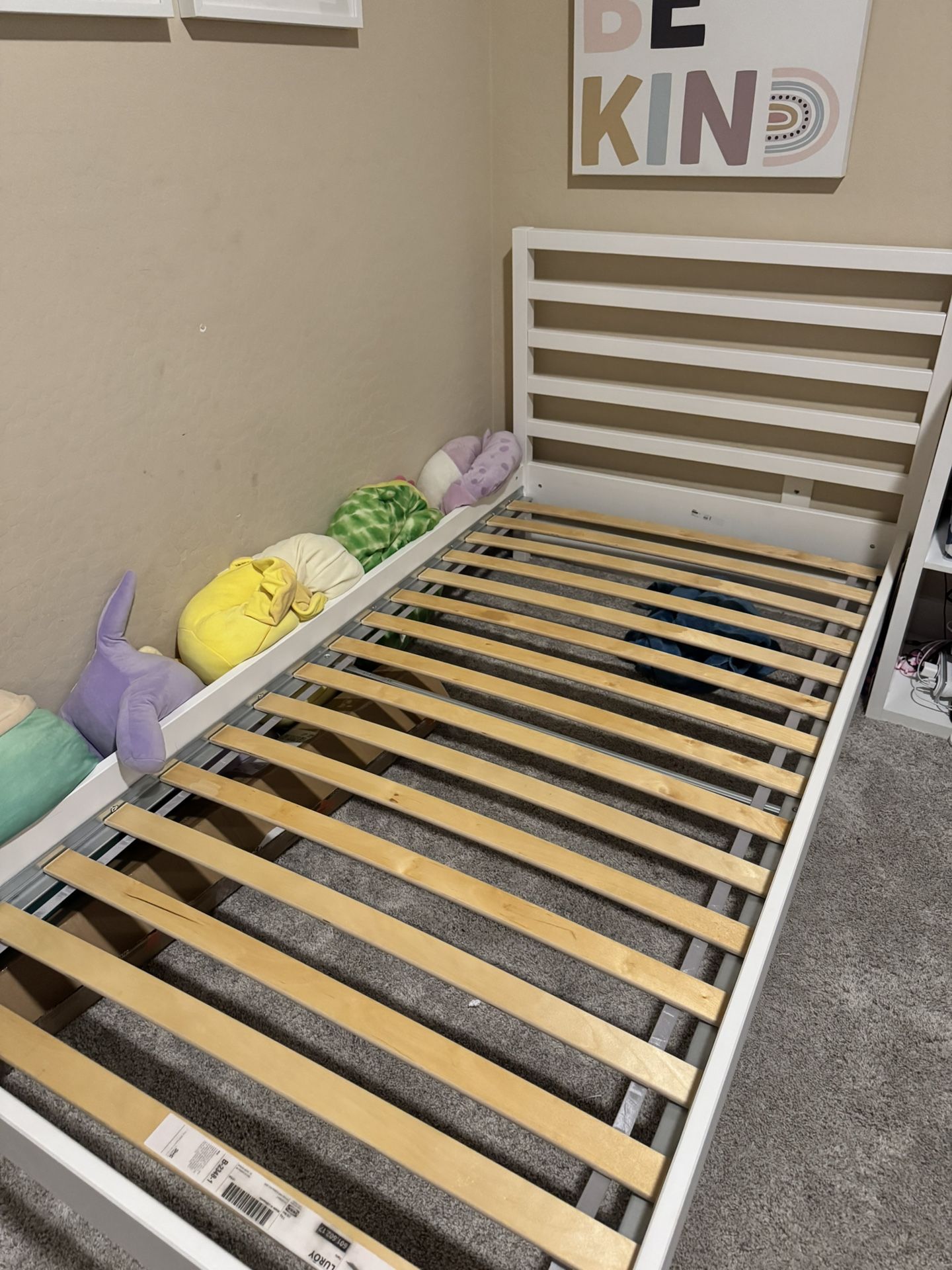 Twin bed frame w/ Mattress & slats!