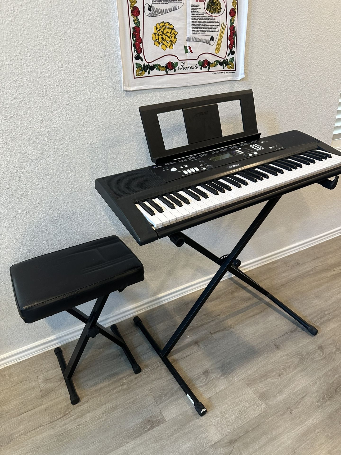 Yamaha Keyboard, Stand & Chair
