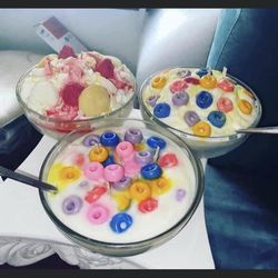 Cereal And Strawberry Banana bowl candles