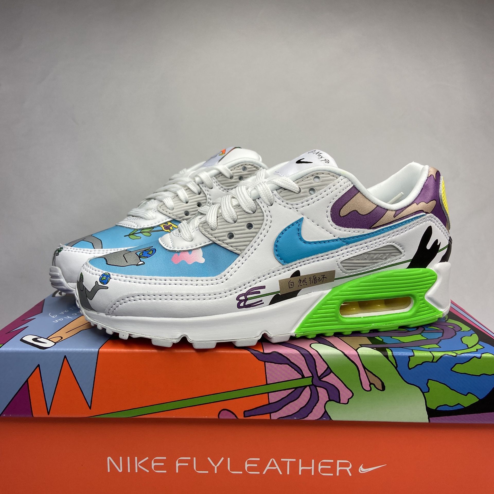 Nike Air Max 90 Flyleather Size M 6 W 7.5 Ruohan Wang Artist Series