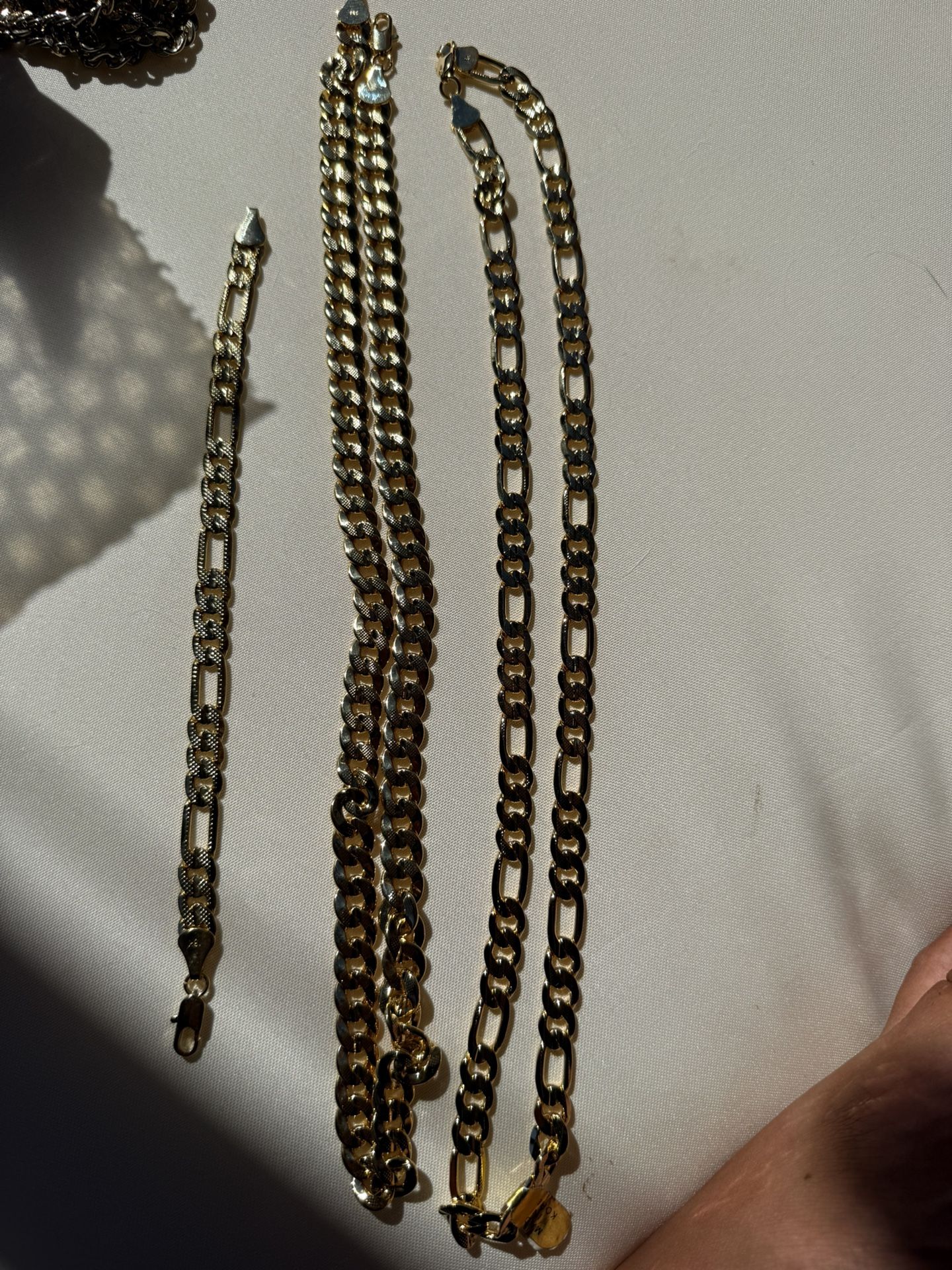 New 18k Gold Plated Necklaces & Bracelet
