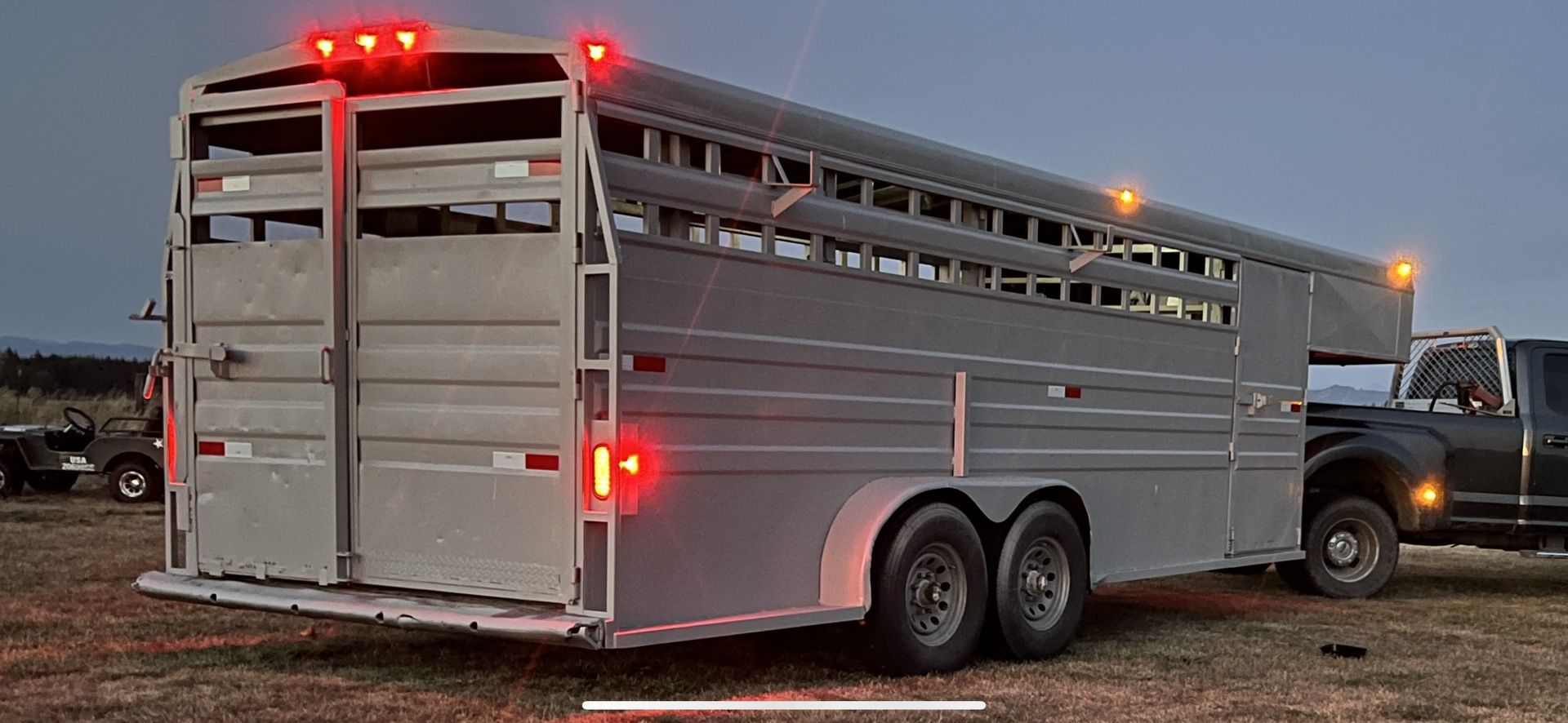 titan stock trailer with three dividers
