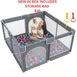 Brand New 50"x50x27 Large Baby Playpen With Anti Collision Foam Toddler Activity Center Non Toxic Oxford Cloth Great As Whelping Box