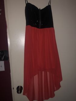 Red and black sequin dress