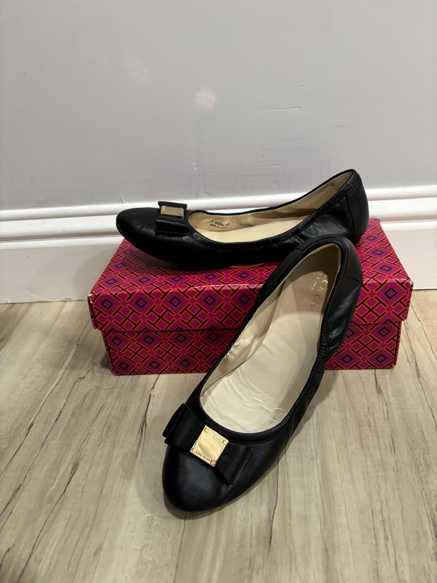 Cole Haan Ballerina Bow Black Flats