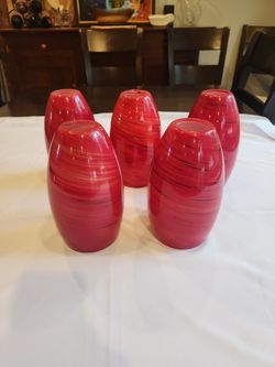 5 Red Glass Pendent Hanging Light Covers