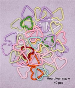 Mix color Heart Keyrings - Set A