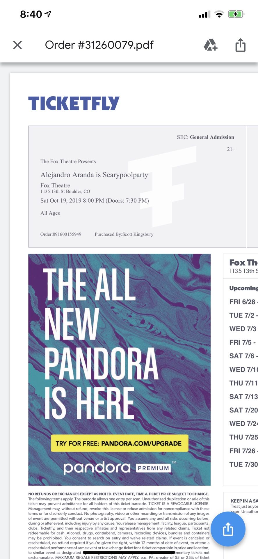 Alejando Aranda Concert Tickets