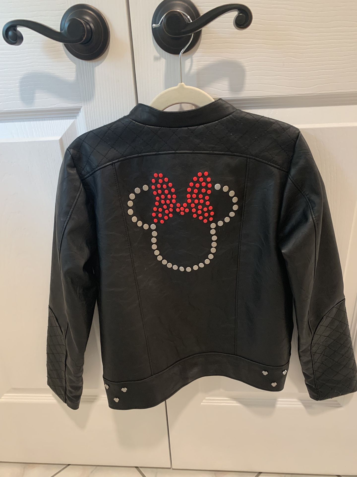 Disney Minnie Mouse Faux Leather Jacket (Size 7/8