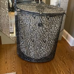 Fancy Metal Hamper Gently Used 