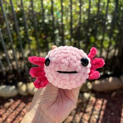 Small Pink Crochet Axolotl Handmade 🧶 $12