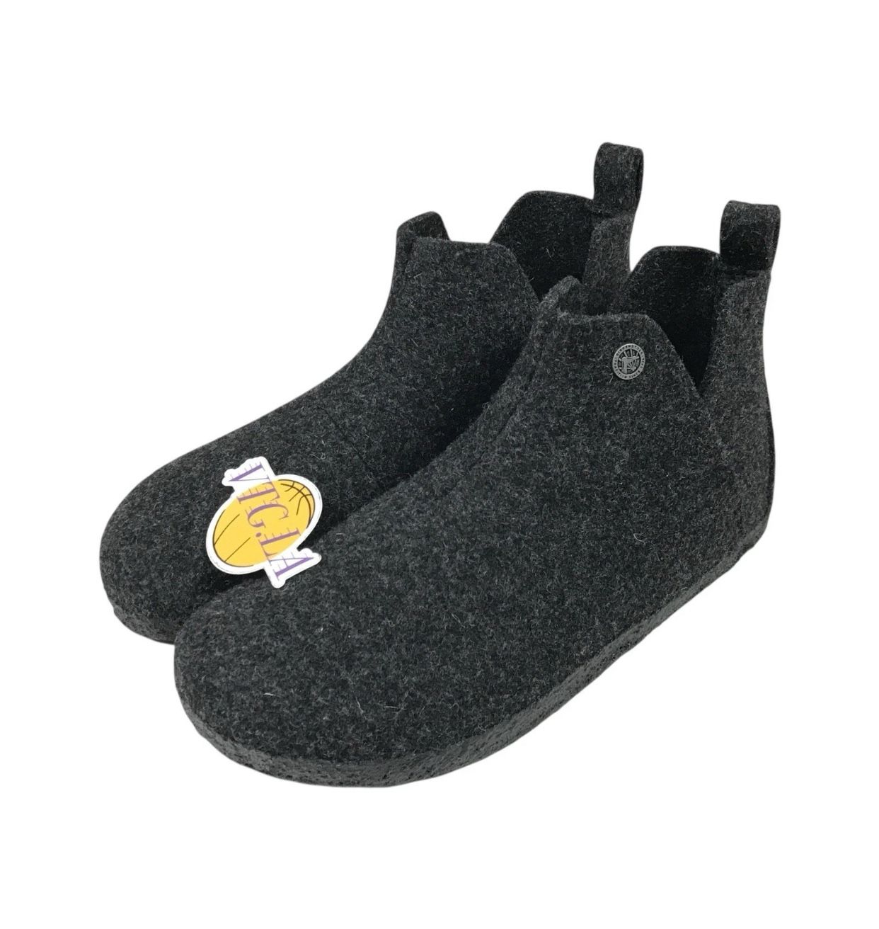 Birkenstock Andermatt Slippers Size 9 US 42 EU Charcoal Grey Wool Felt Shearling