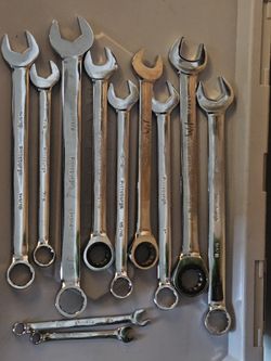 Eleven Combination And Ratcheting Wrenches